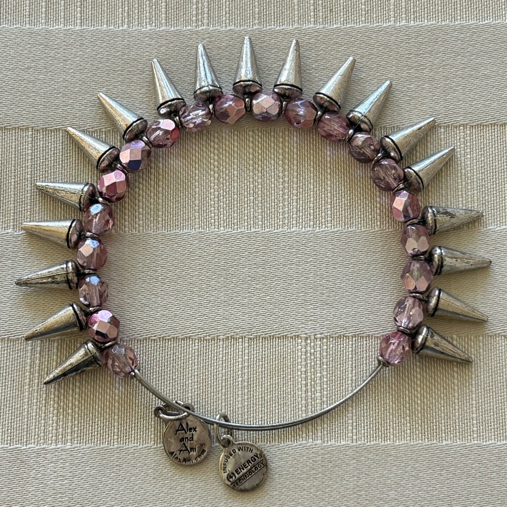Alex and Ani Silver with Pink Beads Bracelet